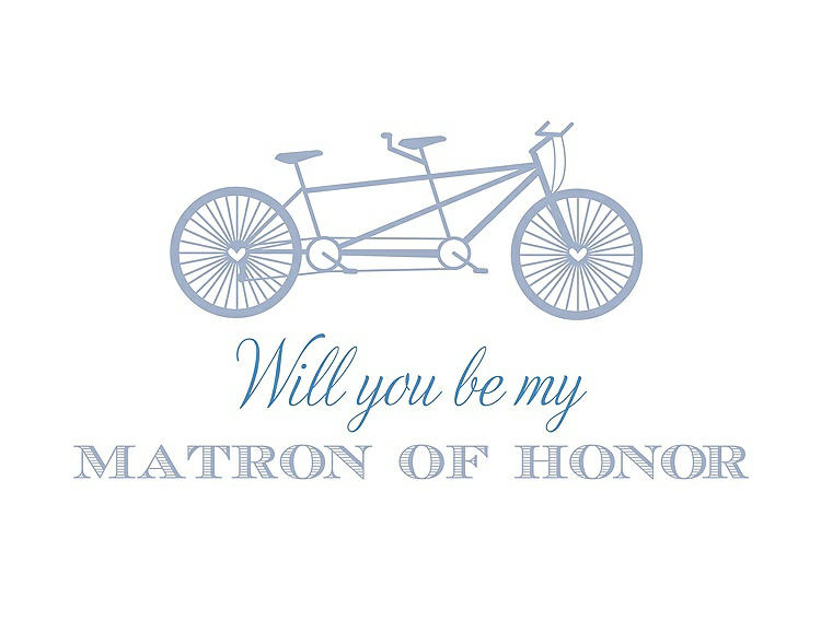 Front View - Arctic & Cornflower Will You Be My Matron of Honor Card - Bike