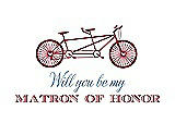 Front View Thumbnail - Barcelona & Cornflower Will You Be My Matron of Honor Card - Bike