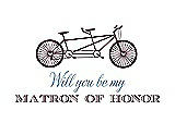 Front View Thumbnail - Bordeaux & Cornflower Will You Be My Matron of Honor Card - Bike