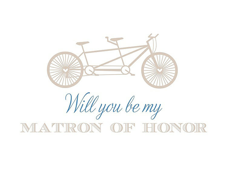 Front View - Cameo & Cornflower Will You Be My Matron of Honor Card - Bike