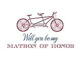 Front View Thumbnail - Carnation & Cornflower Will You Be My Matron of Honor Card - Bike