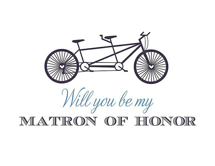 Front View - Concord & Cornflower Will You Be My Matron of Honor Card - Bike