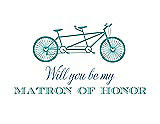Front View Thumbnail - Capri & Cornflower Will You Be My Matron of Honor Card - Bike