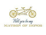 Front View Thumbnail - Daffodil & Cornflower Will You Be My Matron of Honor Card - Bike