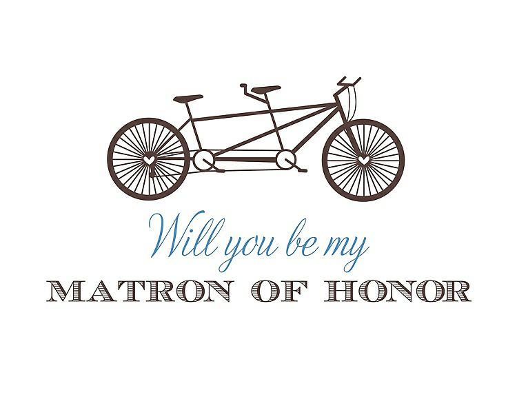 Front View - Drift Wood & Cornflower Will You Be My Matron of Honor Card - Bike