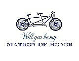 Front View Thumbnail - Electric Blue & Cornflower Will You Be My Matron of Honor Card - Bike