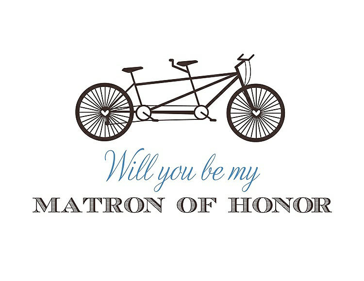 Front View - Espresso & Cornflower Will You Be My Matron of Honor Card - Bike