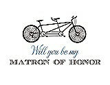Front View Thumbnail - Espresso & Cornflower Will You Be My Matron of Honor Card - Bike