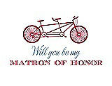 Front View Thumbnail - Flame & Cornflower Will You Be My Matron of Honor Card - Bike