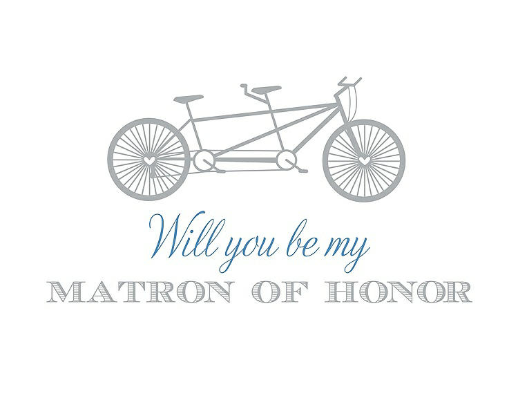 Front View - Frost & Cornflower Will You Be My Matron of Honor Card - Bike