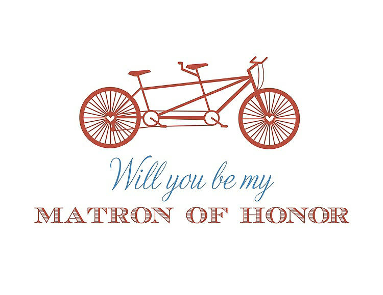 Front View - Fiesta & Cornflower Will You Be My Matron of Honor Card - Bike