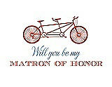 Front View Thumbnail - Fiesta & Cornflower Will You Be My Matron of Honor Card - Bike