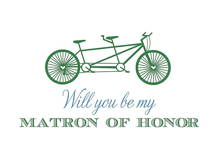 Front View - Ivy & Cornflower Will You Be My Matron of Honor Card - Bike