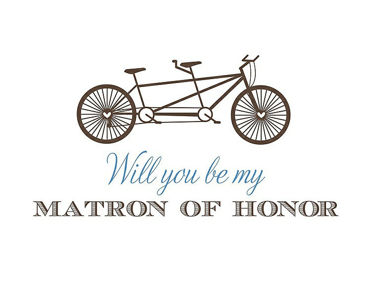 Front View - Latte & Cornflower Will You Be My Matron of Honor Card - Bike