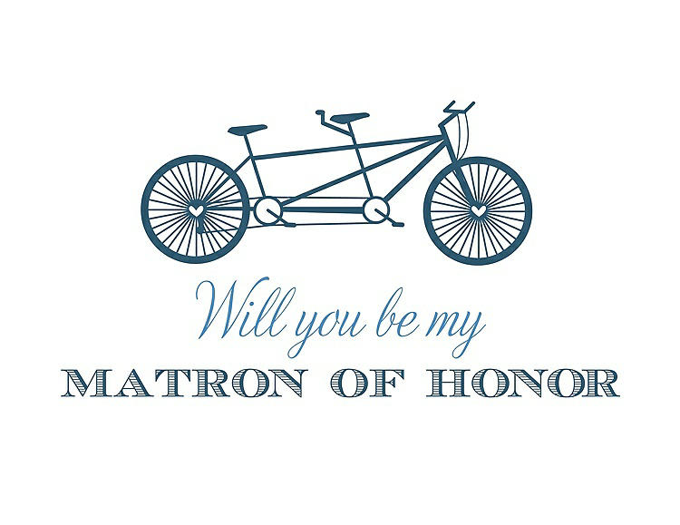Front View - Marine & Cornflower Will You Be My Matron of Honor Card - Bike