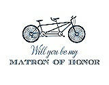 Front View Thumbnail - Marine & Cornflower Will You Be My Matron of Honor Card - Bike
