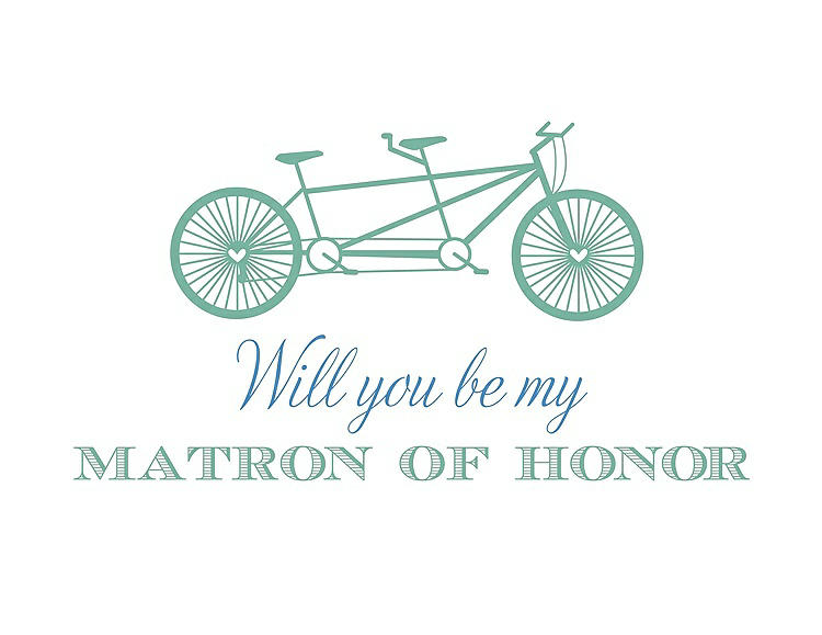 Front View - Meadow & Cornflower Will You Be My Matron of Honor Card - Bike