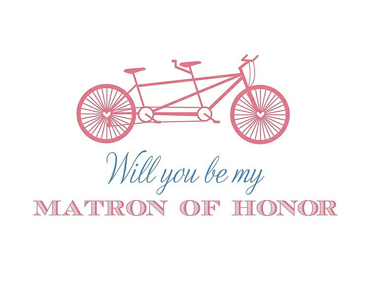 Front View - Nectar & Cornflower Will You Be My Matron of Honor Card - Bike