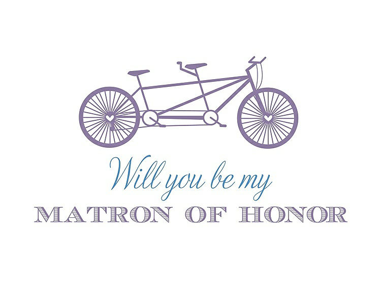 Front View - Passion & Cornflower Will You Be My Matron of Honor Card - Bike