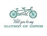 Front View Thumbnail - Pantone Turquoise & Cornflower Will You Be My Matron of Honor Card - Bike