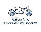 Front View Thumbnail - Royal Blue & Cornflower Will You Be My Matron of Honor Card - Bike