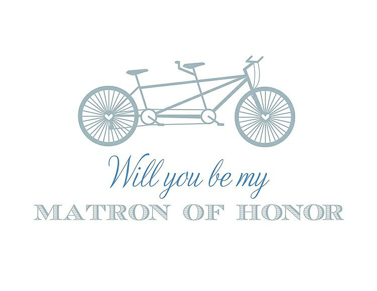 Front View - Surf Spray & Cornflower Will You Be My Matron of Honor Card - Bike
