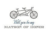 Front View Thumbnail - Taupe & Cornflower Will You Be My Matron of Honor Card - Bike