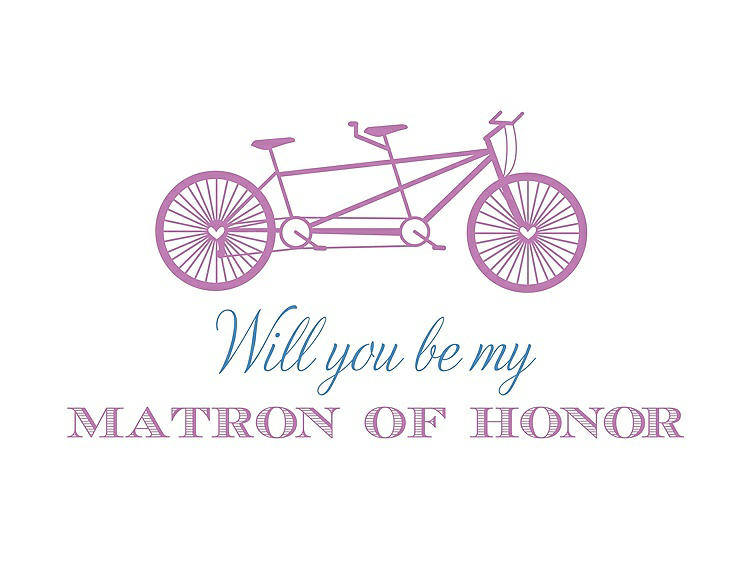 Front View - Tulip & Cornflower Will You Be My Matron of Honor Card - Bike