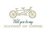Front View Thumbnail - Venetian Gold & Cornflower Will You Be My Matron of Honor Card - Bike