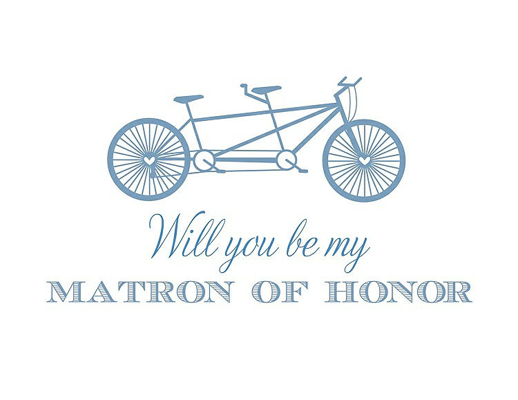 Front View - Windsor Blue & Cornflower Will You Be My Matron of Honor Card - Bike