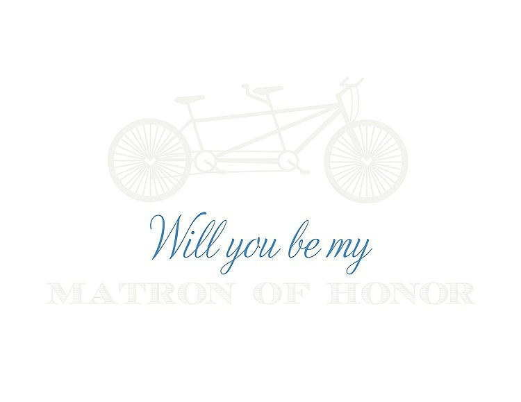Front View - White & Cornflower Will You Be My Matron of Honor Card - Bike