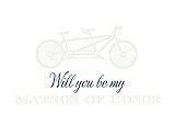 Front View Thumbnail - White & Cornflower Will You Be My Matron of Honor Card - Bike