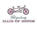 Front View Thumbnail - Cerise & Cornflower Will You Be My Maid of Honor - Bike