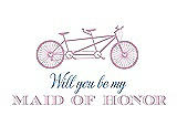 Front View Thumbnail - Hyacinth (iridescent Taffeta) & Cornflower Will You Be My Maid of Honor - Bike