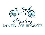 Front View Thumbnail - Aquamarine & Cornflower Will You Be My Maid of Honor - Bike