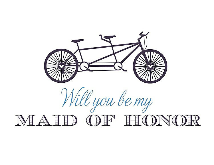 Front View - Concord & Cornflower Will You Be My Maid of Honor - Bike