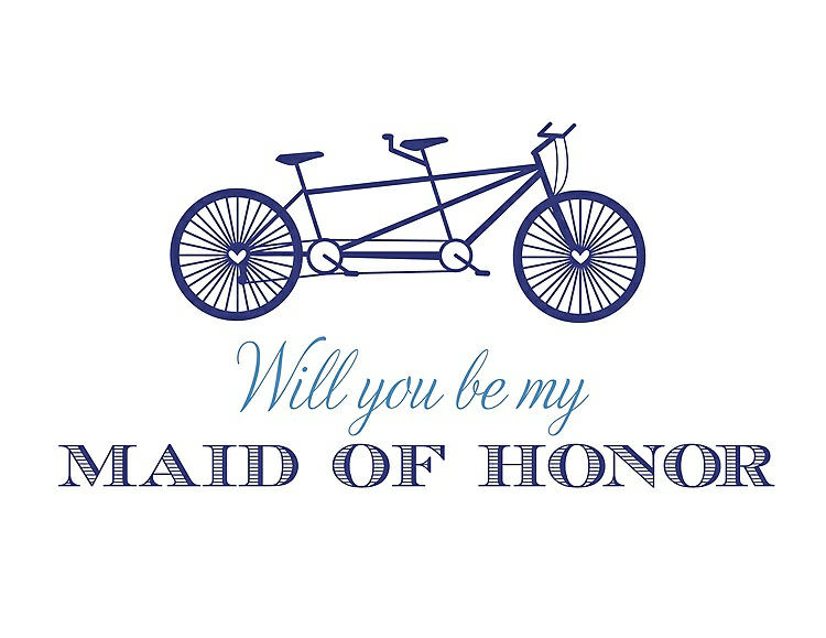 Front View - Electric Blue & Cornflower Will You Be My Maid of Honor - Bike