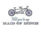 Front View Thumbnail - Electric Blue & Cornflower Will You Be My Maid of Honor - Bike
