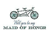 Front View Thumbnail - Emerald & Cornflower Will You Be My Maid of Honor - Bike