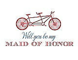 Front View Thumbnail - Perfect Coral & Cornflower Will You Be My Maid of Honor - Bike