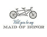 Front View Thumbnail - Mocha & Cornflower Will You Be My Maid of Honor - Bike