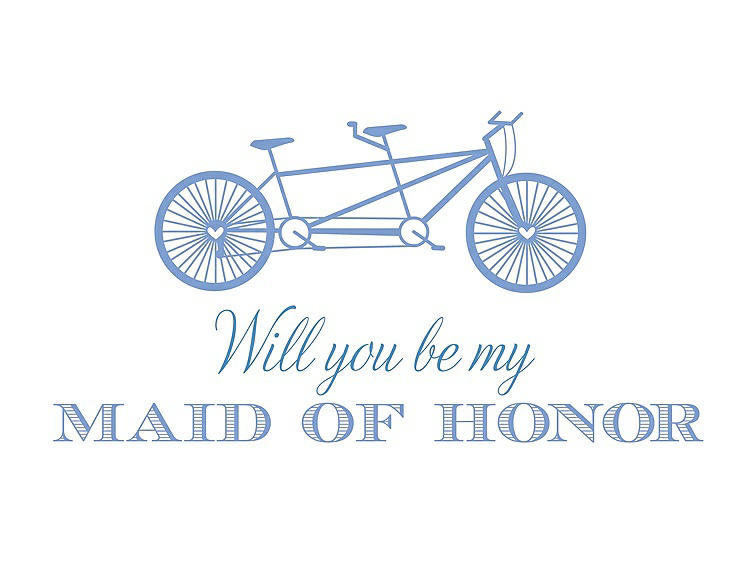 Front View - Periwinkle - PANTONE Serenity & Cornflower Will You Be My Maid of Honor - Bike