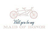 Front View Thumbnail - Rose Water & Cornflower Will You Be My Maid of Honor - Bike