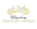 Front View Thumbnail - Sunflower & Cornflower Will You Be My Maid of Honor - Bike