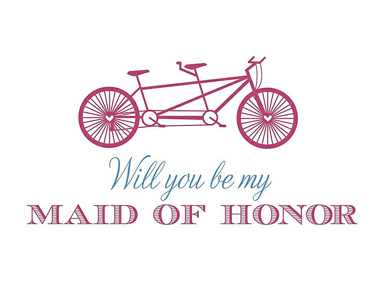 Front View - Strawberry & Cornflower Will You Be My Maid of Honor - Bike