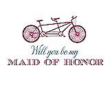 Front View Thumbnail - Strawberry & Cornflower Will You Be My Maid of Honor - Bike