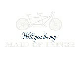 Front View Thumbnail - White & Cornflower Will You Be My Maid of Honor - Bike