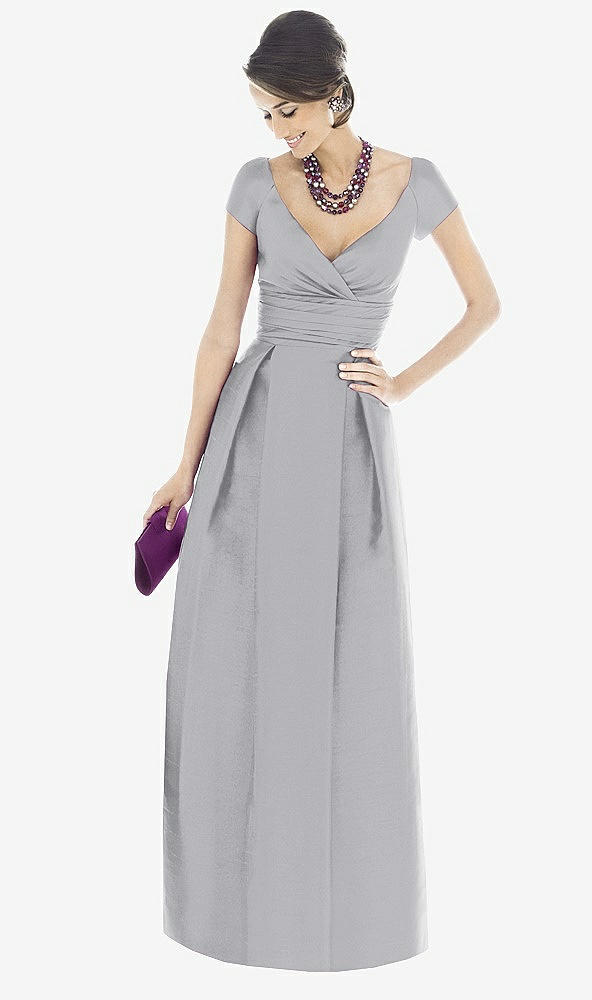 Front View - French Gray Alfred Sung Bridesmaid Dress D503