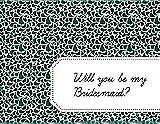 Front View Thumbnail - Hunter Green & Ebony Will You Be My Bridesmaid Card - Petal