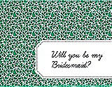 Front View Thumbnail - Shamrock & Ebony Will You Be My Bridesmaid Card - Petal